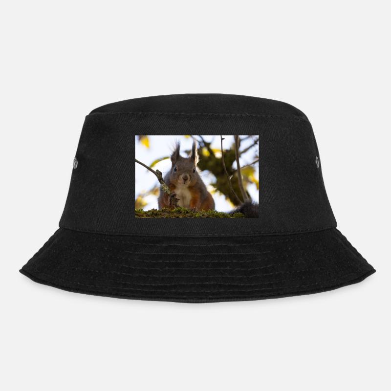 Oachkatzl / Eichhörnchen - Bucket Hat - Schwarz
