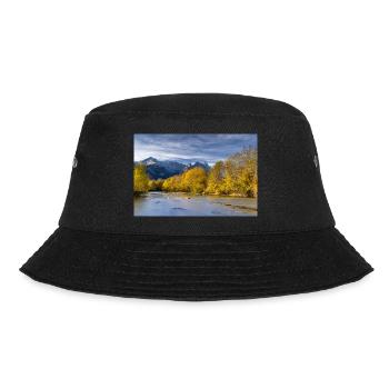 Autumn atmosphere on the Loisach with the Zugspitze - Bucket Hat - black - Front - Lela (165cm)