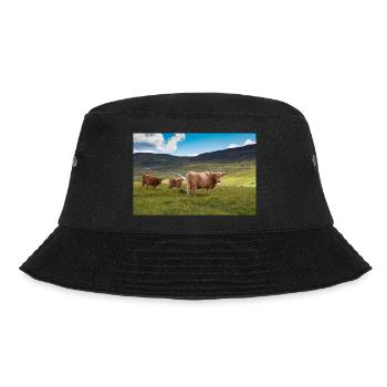 Schottische Hochlandrinder - Bucket Hat - Schwarz - Vorne - Lela (165cm)