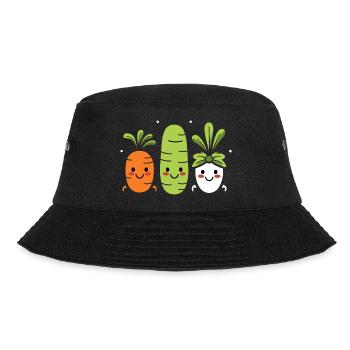 Humour petit légumes vegan - Bob - noir - Devant - Lela (165cm)