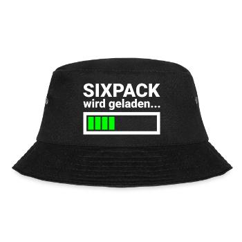 Sixpack wird geladen Lustiges Fitness Shirt - Bucket Hat - Schwarz - Vorne - Lela (165cm)