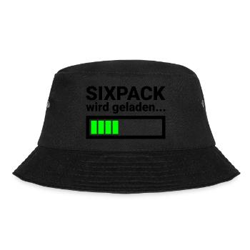 Lustiger Spruch fürs Fitness Studio Sixpack - Bucket Hat - Schwarz - Vorne - Lela (165cm)