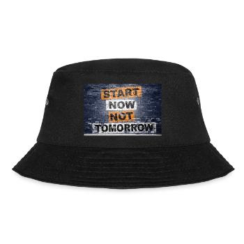 Start Now Not Tomorrow saying lettering Graffiti - Bucket Hat - black - Front - Lela (165cm)
