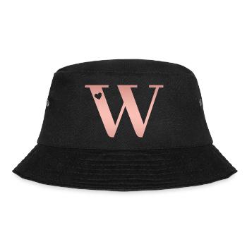 Buchstabe W Roségold - Bucket Hat - Schwarz - Vorne - Lela (165cm)