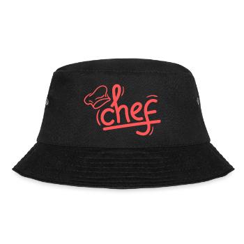 Red Chef Sketch Elegant - Bucket Hat - black - Front - Lela (165cm)