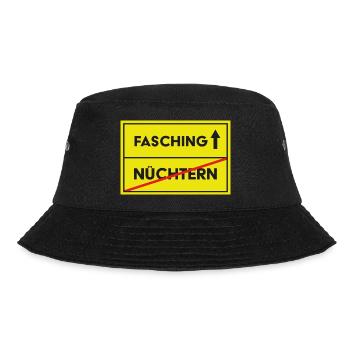 Straßenschild Fasching Kostüm nicht nüchtern - Bucket Hat - Schwarz - Vorne - Lela (165cm)