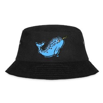 Cute Narwhal Illustration - Bucket Hat - black - Front - Lela (165cm)
