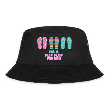 Vacation mood - I'm a Flip Flop Person - Bucket Hat - Schwarz - Vorne - Lela (165cm)