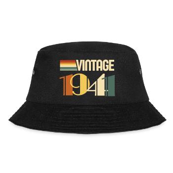 Jahrgang 1943 - 1943 Geburtstagsgeschenk - Bucket Hat - Schwarz - Vorne - Lela (165cm)