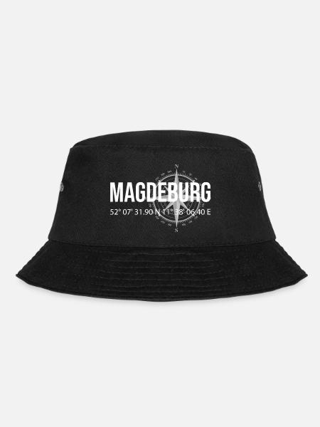 Koordinaten Magdeburg - Bucket Hat - Schwarz