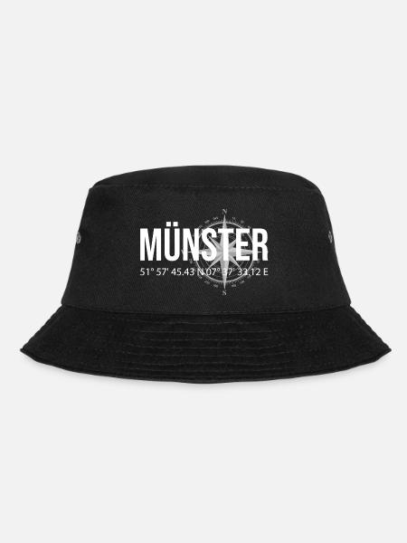 Koordinaten Münster - Bucket Hat - Schwarz
