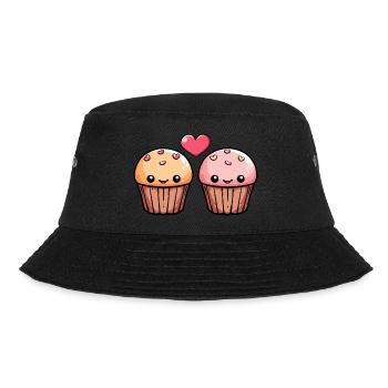 Cupcake Couple Amour Coeur Saint Valentin - Bob - noir - Devant - Lela (165cm)