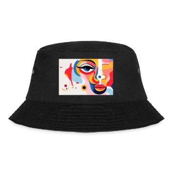 Abstract and surrealist portrait of the face. - Bucket Hat - black - Front - Lela (165cm)