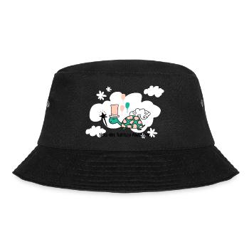 Meeresschutz, du bist schildkrötenartig genial - Bucket Hat - Schwarz - Vorne - Lela (165cm)