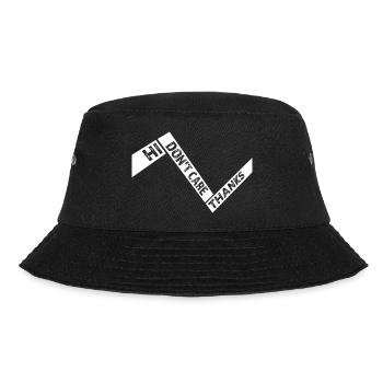Hi I Don't Care Thanks Funny Cheeky Saying - Bucket Hat - black - Front - Lela (165cm)