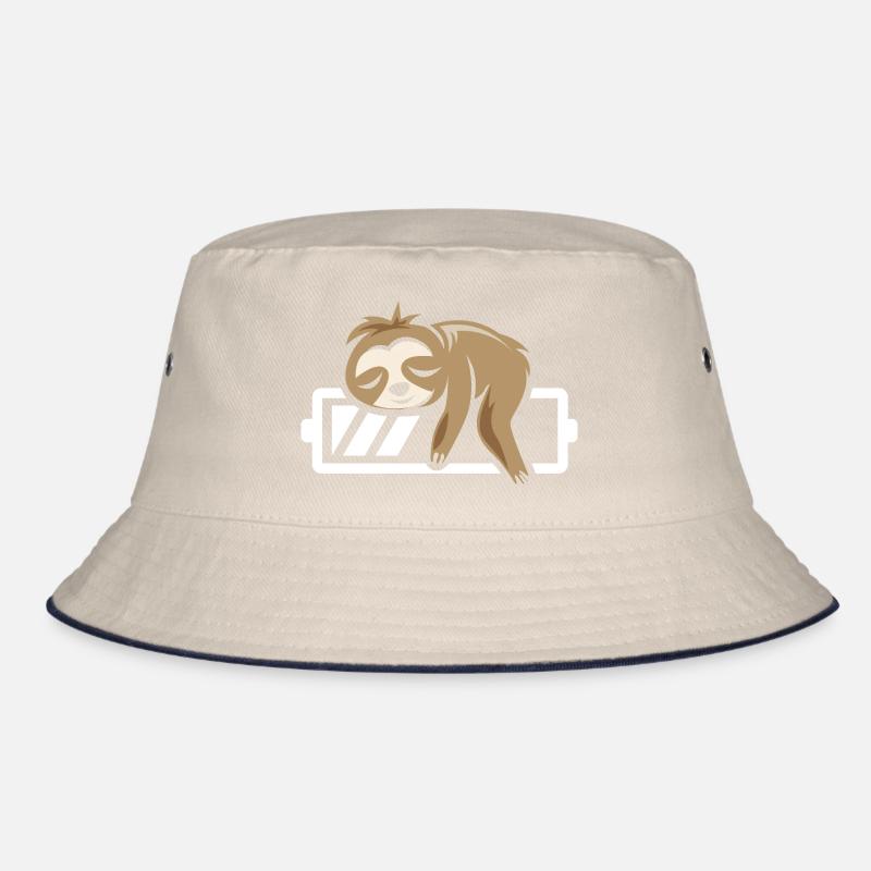 Faultier lustig schlafen Batterie loading Symbol Bucket Hat