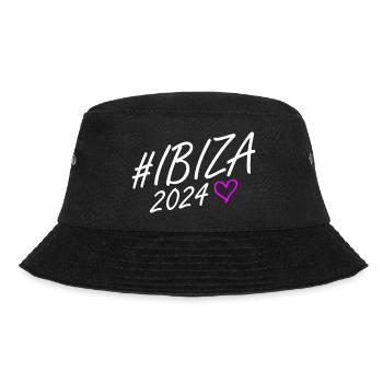 Ibiza 2024 Herz Reise - Bucket Hat - Schwarz - Vorne - Lela (165cm)