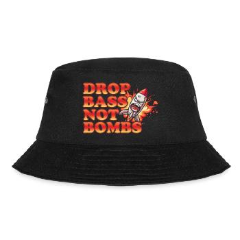 Drop Bass Not Bombs Music Lover Motif - Bucket Hat - black - Front - Lela (165cm)