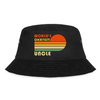 World's Okayest Uncle Funny Retro Vintage - Bucket Hat - Schwarz - Vorne - Lela (165cm)