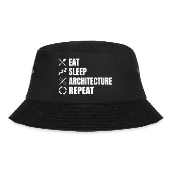 Eat Sleep Architecture Repeat - Bucket Hat - black - Front - Lela (165cm)