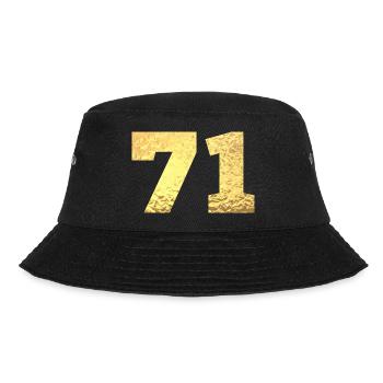 71 Gold Glitter - 71 Geburtstag - Bucket Hat - Schwarz - Vorne - Lela (165cm)