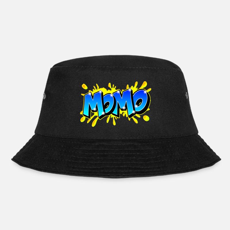 Graffiti Name MOMO druckbar auf alles - Bucket Hat - Schwarz