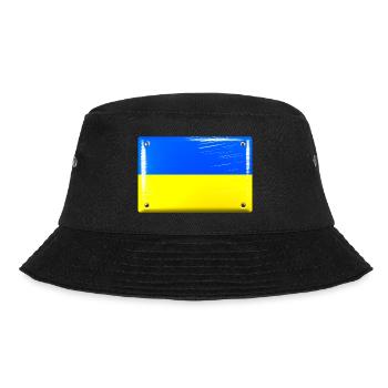Ukraine Blue Yellow Flag Flag Tin Sign Look - Bucket Hat - black - Front - Lela (165cm)