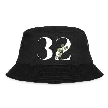 Number 32 Floral Green - 32nd Floral Birthday - Bucket Hat - black - Front - Lela (165cm)