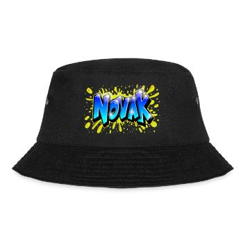 Graffiti NOVAK splash yellow name printable - Bucket Hat - black - Front - Lela (165cm)