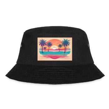 a retro sunset - Bucket Hat - Schwarz - Vorne - Lela (165cm)