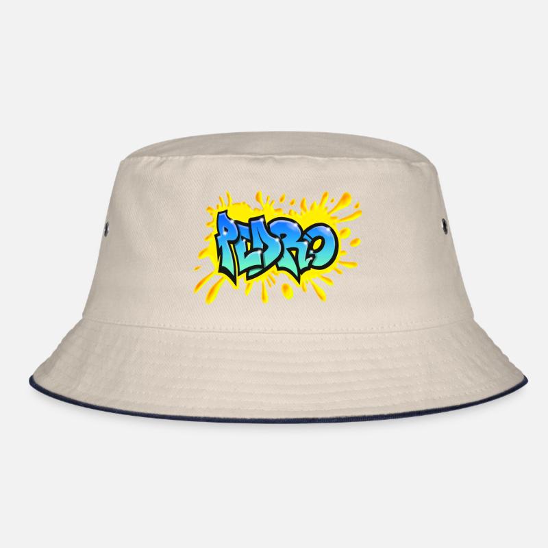 PEDRO Graffiti splash yellow name printable Bucket Hat