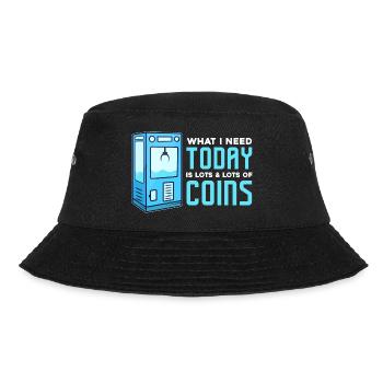 what I need today is lost of coins Design - Bucket Hat - black - Front - Lela (165cm)