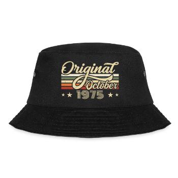 October 1975 Geburtstag im Oktober - Oktober 1975 - Bucket Hat - Schwarz - Vorne - Lela (165cm)