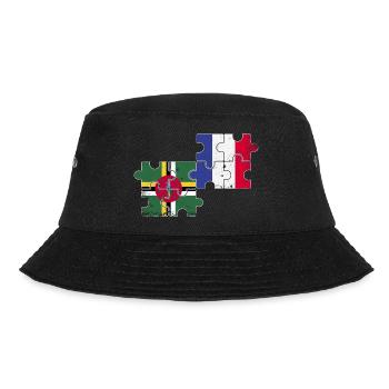 Dominica Frankreich Vintage Flagge Dominicaner - Bucket Hat - Schwarz - Vorne - Lela (165cm)