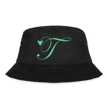 Monogram T Heart Vine - Bucket Hat - black - Front - Lela (165cm)