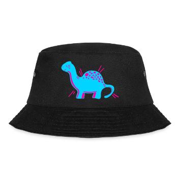 Dino Dinosaurier niedlich süß cartoon comic Pink - Bucket Hat - Schwarz - Vorne - Lela (165cm)