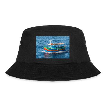 Malta traditionelles Fischerboot Luzzu - Bucket Hat - Schwarz - Vorne - Lela (165cm)