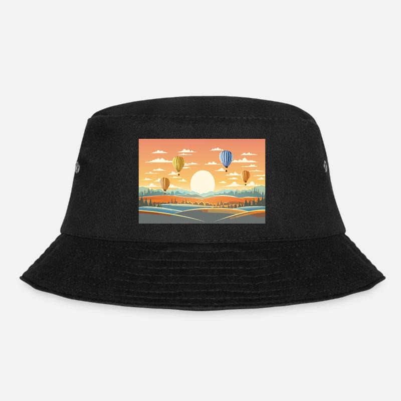 Heißluftballons - Bucket Hat - Schwarz