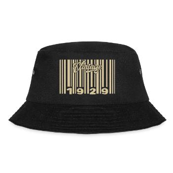 Jahrgang 1929 Barcode 1929: Jahr 2025. - Bucket Hat - Schwarz - Vorne - Lela (165cm)