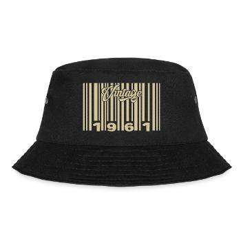 Vintage 1961 Barcode 1961: Year 2025. - Bucket Hat - black - Front - Lela (165cm)
