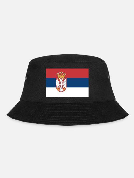 Serbien - Bucket Hat - Schwarz