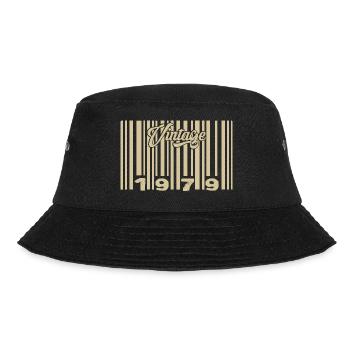Jahrgang 1979 Barcode 1979: Jahr 2025. - Bucket Hat - Schwarz - Vorne - Lela (165cm)