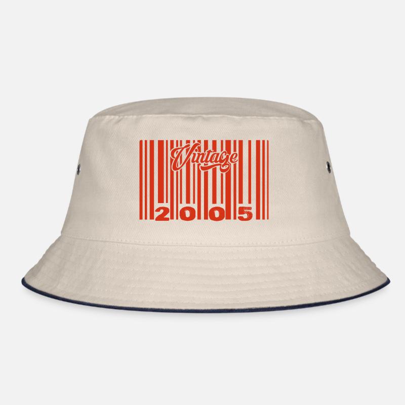 Vintage 2005 Born In 2005 20 Year Old Bar Code Anniversai Bucket Hat