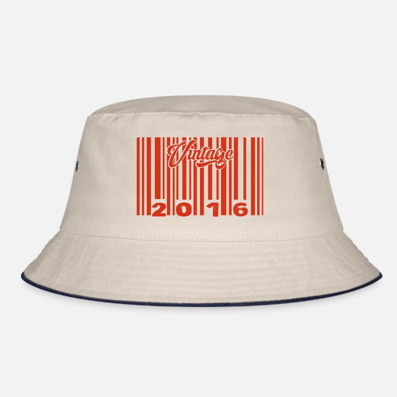 Vintage 2016 born in 2016 9 years old bar code anniversair Bucket Hat