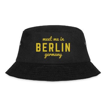 Berlin Deutschland Fan Flagge Design T Shirt - Bucket Hat - Schwarz - Vorne - Lela (165cm)