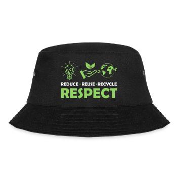 Réduire, Réutiliser, Recycler, Respecter, Planète, Environnemental - Bob - noir - Devant - Lela (165cm)