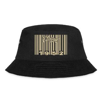 Jahrgang 1952 Barcode 1952: Jahr 2025. - Bucket Hat - Schwarz - Vorne - Lela (165cm)