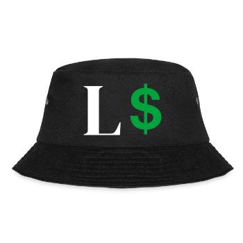 Buchstabe l Dollar - Bucket Hat - Schwarz - Vorne - Lela (165cm)