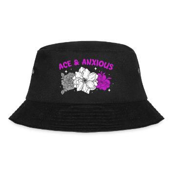 ace and anxious flowers Design for a asexual - Bucket Hat - Schwarz - Vorne - Lela (165cm)