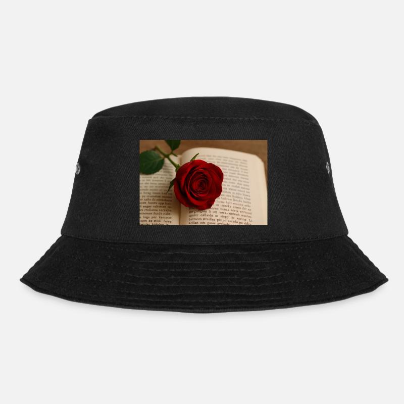 Book and rose - Bucket Hat - black